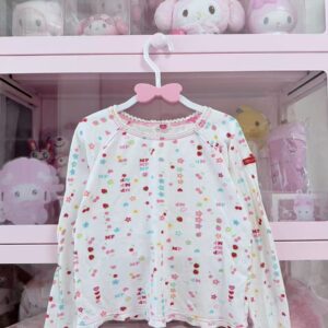 Kawaii Pastel Print Long Sleeve Tee – Soft Cute Basic Top