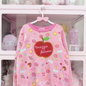 Kawaii Apple Patch Sweatshirt – Sweet Pink Graphic Pullover